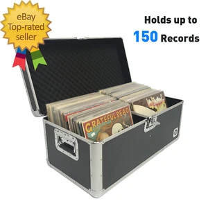 Classic Acts Vinyl Record Album Storage Case – Aluminum Lp Record Player Crates - Picture 1 of 7