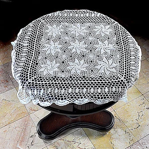 Home Vintage gehäkelt Weihnachten Tischset Tischläufer 30"x30" weiß Tischdecke - Bild 1 von 4