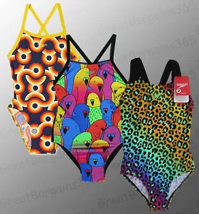 Girls Junior Speedo One Piece Summer Costume Swimsuit Swimwear Ages 6 8 10 12 14 - Picture 1 of 35