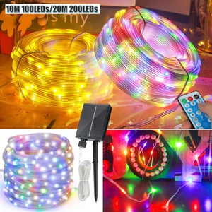 Solar LED Copper Fairy String Light Christmas Party Home Garden Decor Waterproof - Picture 1 of 27