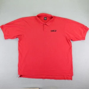 Vintage UNLV Rebels Polo Shirt Mens 2XL XXL Red Nike Team Las Vegas Swoosh Y2K ^ - Picture 1 of 11