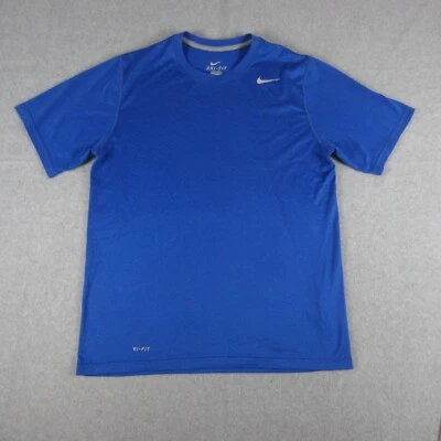 Nike Shirt Mens Medium Blue Dri Fit Training Crewneck Activewear Gym Running - Image 1 of 4