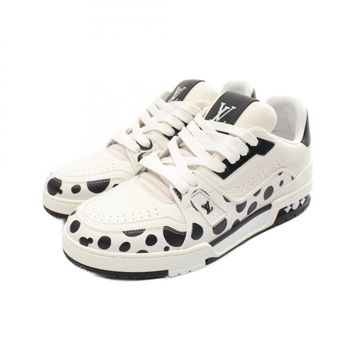 LOUIS VUITTON TRAINER Sneakers LOUIS VUITTON LV linea trainer 1AB8JI pelle bianco nero usate uomo #7 5