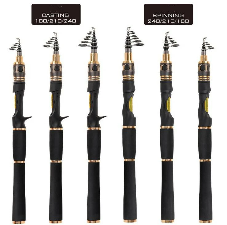 Rock Fishing Rods Spinning Carbon Fiber Telescopic Rods Casting Poles 1.8m-2.4m - Image 1 of 1