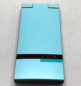 au  SH005 Blue  Choco-Mint Blue Japanese Flip Phone Garake Keitai Cell phone jp - Picture 1 of 10