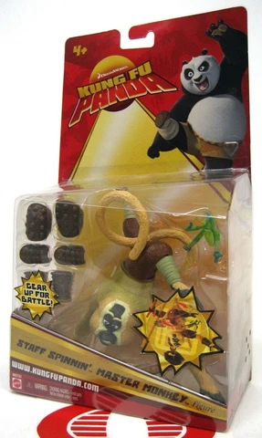 Kung Fu Panda RARE Staff Spinnin' MASTER MONKEY 2008 Dreamworks Mattel MOC Cover