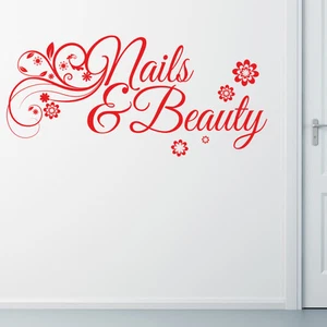 Nails and beauty wall sticker sign quote decal art hairdresser spa ns15 - Picture 1 of 2