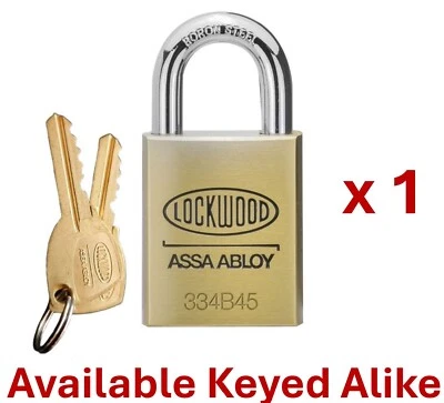 Lockwood 334B45 Padlock - NEW - Two Original Keys - 334B45/125/5KA - Free Post - image 1 of 2