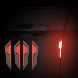 4x Red Reflective Car Door Edge Scratch Anti-collision Protector Guard Strip Kit - Picture 1 of 12
