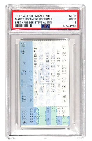 PSA POP 2 WRESTLEMANIA 13 stub BRET HART vs STEVE AUSTIN - UNDERTAKER wins title Cover