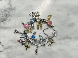 Slide Style Handmade Charm Bracelet Travel Vacation Eiffel Tower Lions MORE - Picture 1 of 4