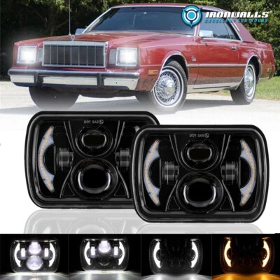 Par de faros LED alto/bajo DRL para Chrysler Cordoba 1980-83 DOT 7x6" Foto 1 de 4