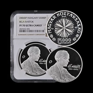 HUNGARY. 2006, 5000 Forint, Silver - NGC PF70 - Top Pop 🥇 Bela Bartok - Picture 1 of 5