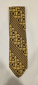 Cravatta uomo Beau Brummel vintage. Oro e marrone. 4" x 57" - Foto 1 di 6