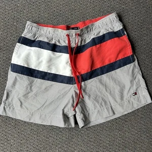 Tommy Hilfiger Board Shorts Size M Men’s Swimming Trunks Pinstripe Large Logo - Bild 1 von 8