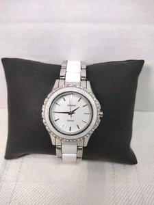 Women's Juniors DKNY Watch Silver And Crystals Small Dial Needs Battery Get Cond - Picture 1 of 11