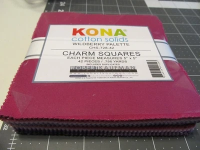LOT OF 2 KONA COTTON SOLIDS WILDBERRY PALETTE by ROBERT KAUFMABN - Image 1 of 2