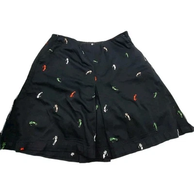 Lizgolf Women's Skort Size 10 Embroidered Side Zip Golf Skirt Black Liz Claiborn - Image 1 of 4