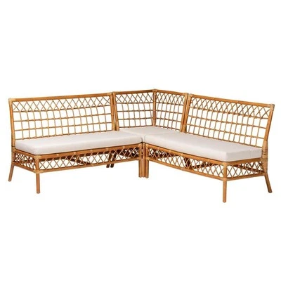 Juego de 3 banquetes rincón comedor bali & pari capella miel ratán Foto 1 de 4