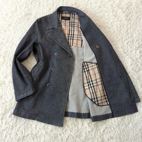 Cappotto Burberry Black Label Cotone Pea Nova Check Doppiopetto Taglia L