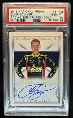 2016 National Treasures Clint Bowyer Gold Auto #09/15 PSA 10 #S-CB - Image 1 of 2