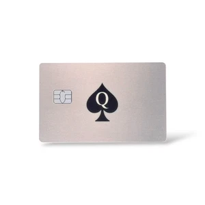 QoS Queen of Spades Silver Credit Card Sticker Debit Skin Cover - Picture 1 of 4