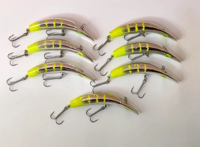 (7) Iscas de pesca vintage Luhr-Jensen Kwikfish K16 lote de 7 - Imagem 1 de 3