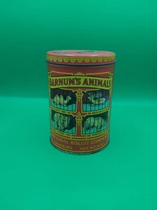 1979 Barnum’s Animals National Biscuit Co Cracker Tin w Lid - 1914 Replica - Picture 1 of 6
