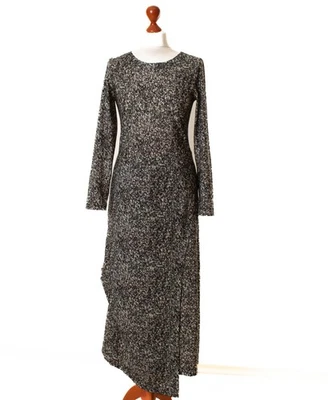 ELEMENTE CLEMENTE 18% Wolle Schwarz Langarm Maxikleid Größe 2  13360 - Bild 1 von 4