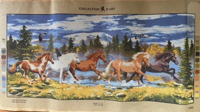 Collection  D Art Printed Needlepoint Canvas Only 60x110 Cm Wild Horses - Image 1 of 4