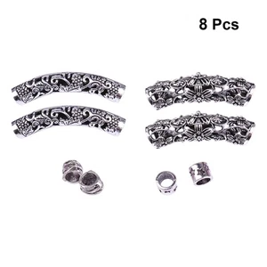 8 Pcs Metal Braiding Beads Decorative Dreadlocks Hair Cuffs Hair Accessory - Picture 1 of 11