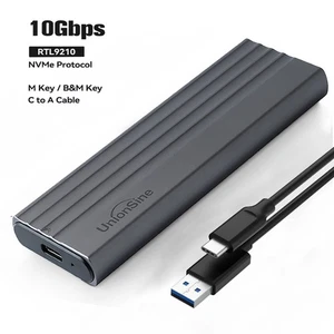 Carcasa de disco duro doble NGFF+NVMe M.2 10 Gbps SATA B&M-Key SSD USB C 3.1 Gen 2 - Imagen 1 de 12
