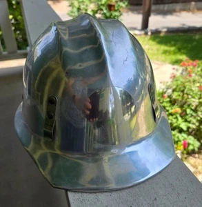 VINTAGE E D BULLARD 'HARD BOILED' HARD HAT! SILVER ALUMINUM! 502!! CLEAN!!! - Picture 1 of 8