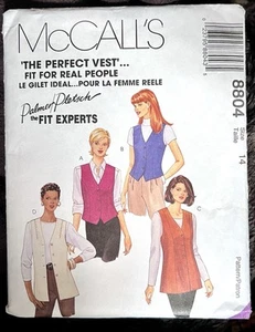 Gilet foderato Misses 1997 McCall's 8804 taglia 14 modello cucito Palmer Pletsch non tagliato - Foto 1 di 3
