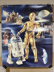 Star Wars 1978 Orig C3PO R2D2 Promo Movie Poster 23x18.5 Rolled Sci-Fi - Picture 1 of 13