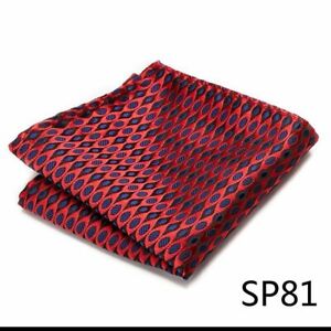 Men Silk Pocket Square Handkerchief Striped Dark Red Kerchief Shirt Accessories
