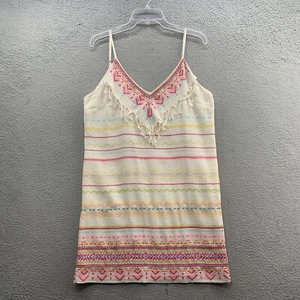 Amanda Uprichard Sleeveless Dress Embroidered Multicolor Fringe Women’s Size M - Picture 1 of 9