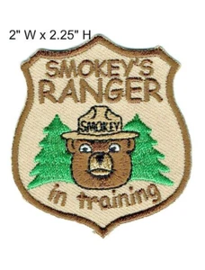 OFFICIAL SMOKEY BEAR Patch Iron-on Embroidered Small Child Baby - WE SHIP FAST - Picture 1 of 2