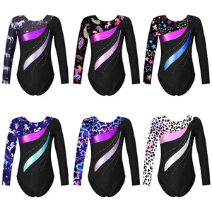 Kids Girls Rompers Ballerina Jumpsuit Active Leotard Yoga Unitard Athletic - Picture 1 of 76