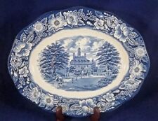 Liberty Blue Staffordshire Monticello Bread /& Butter Dessert Plates 6\u201d England Original Copper Engraving Four Plates