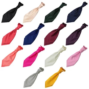 Premium Woven Plain Solid Check Wedding Classic Boys Pre-Tied Cravat by DQT - Picture 1 of 21