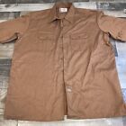 Dickies  Brown Short Sleeve Button Up Work Wear Canvas Button Shirt 2Xl