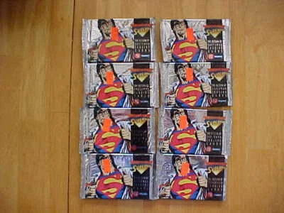 Lote de 8 tarjetas coleccionables Skybox Return of Superman 1993 paquetes sellados de 8 tarjetas Foto 1 de 2