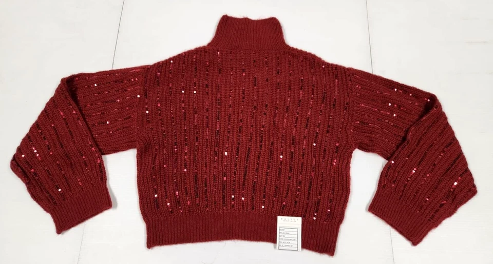 Suéter Ralsey Scoop Para Mujer Secuencia Cuello Alto Borgoña/Vino ~ Talla Pequeña 4-6 Foto 1 de 4