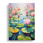 Water Lily Pond Cubism No.2 Canvas Wall Art Print Framed Picture Home Decor
