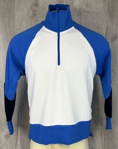 Nike Sweatshirt Dri Fit 1/4 Zip Retro Style Just Do It Blue White Mens Size S - Picture 1 of 22