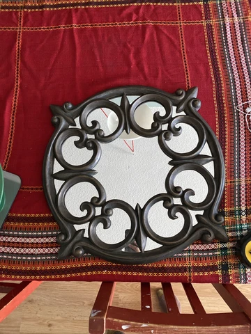 Vintage wooden with copper shade Style farmhouse Mirror 19x19” Cover