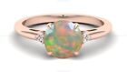 Opalite Diamond Gift For Mom Band Wedding Ring 14k Rose Gold Fine Jewelry