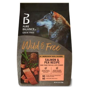 Pure Balance Wild & Free Salmon & Pea Recipe Dry Dog Food, Grain-Free, 24 lbs - Picture 1 of 6