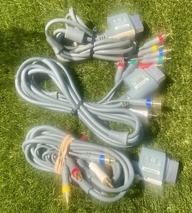 Official Microsoft XBOX 360 COMPONENT HDTV TV AV Cable Leads X 3 - Picture 1 of 4